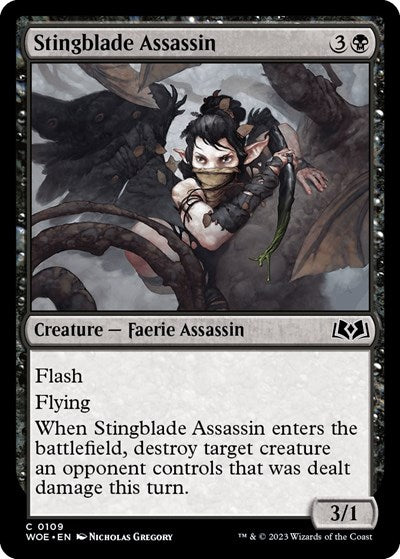 Stingblade Assassin (Wilds of Eldraine) Light Play Foil