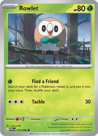 Rowlet - 010 (ME03: Perfect Order) Light Play