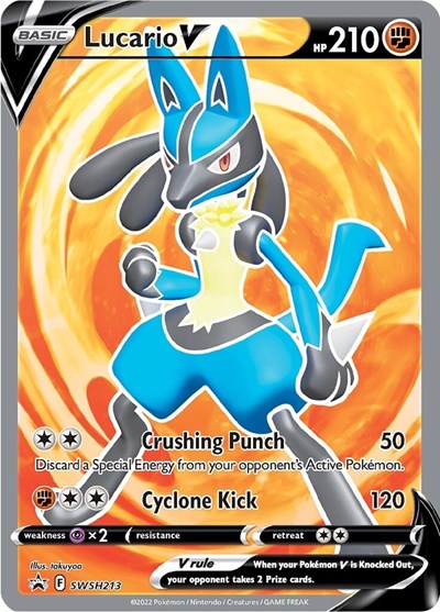 Lucario V - SWSH213 (SWSH: Sword & Shield Promo Cards) Light Play Holofoil