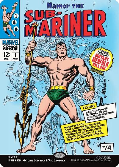 Namor the Sub-Mariner (Borderless) (0391) (Marvel Super Heroes) Light Play Foil