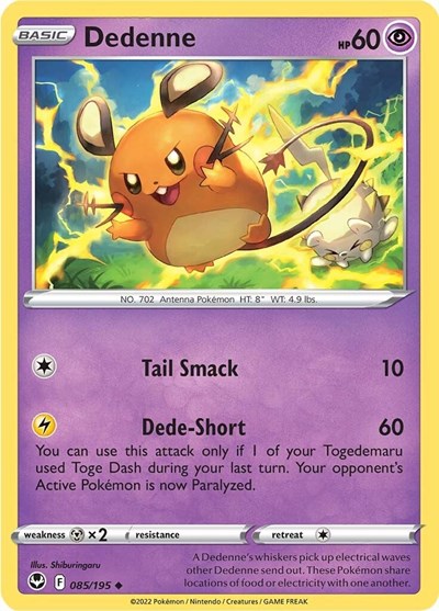 Dedenne (SWSH12: Silver Tempest) Light Play Reverse Holofoil