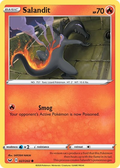 Salandit (SWSH01: Sword & Shield Base Set) Medium Play