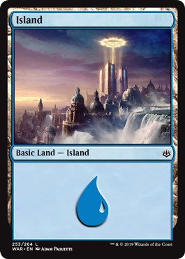 Island (253) (War of the Spark) Light Play