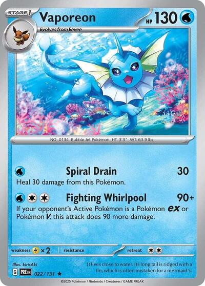 Vaporeon (SV: Prismatic Evolutions) Light Play Holofoil