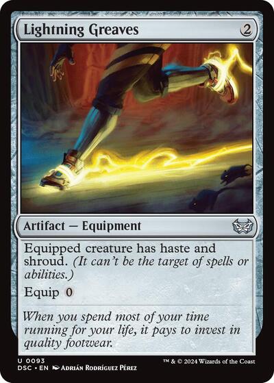 Lightning Greaves (Commander: Duskmourn: House of Horror) Light Play