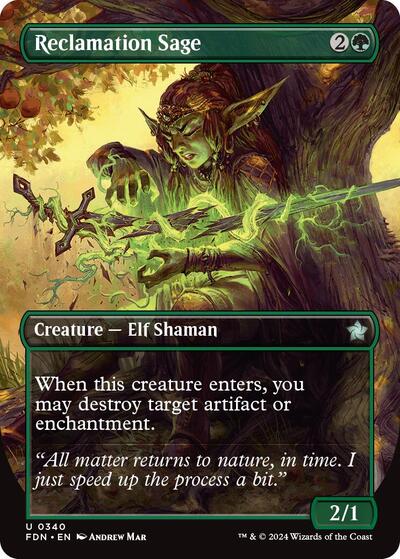 Reclamation Sage (Borderless) (Foundations) Light Play