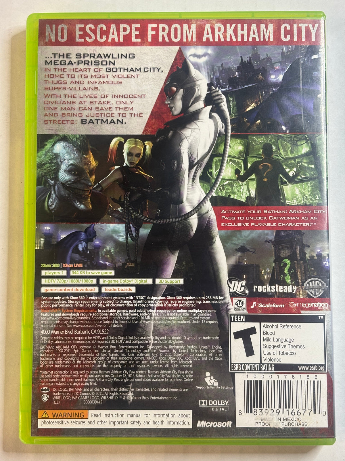 Batman Arkham City (Xbox 360) (Complete in Box) (Tested/Working)