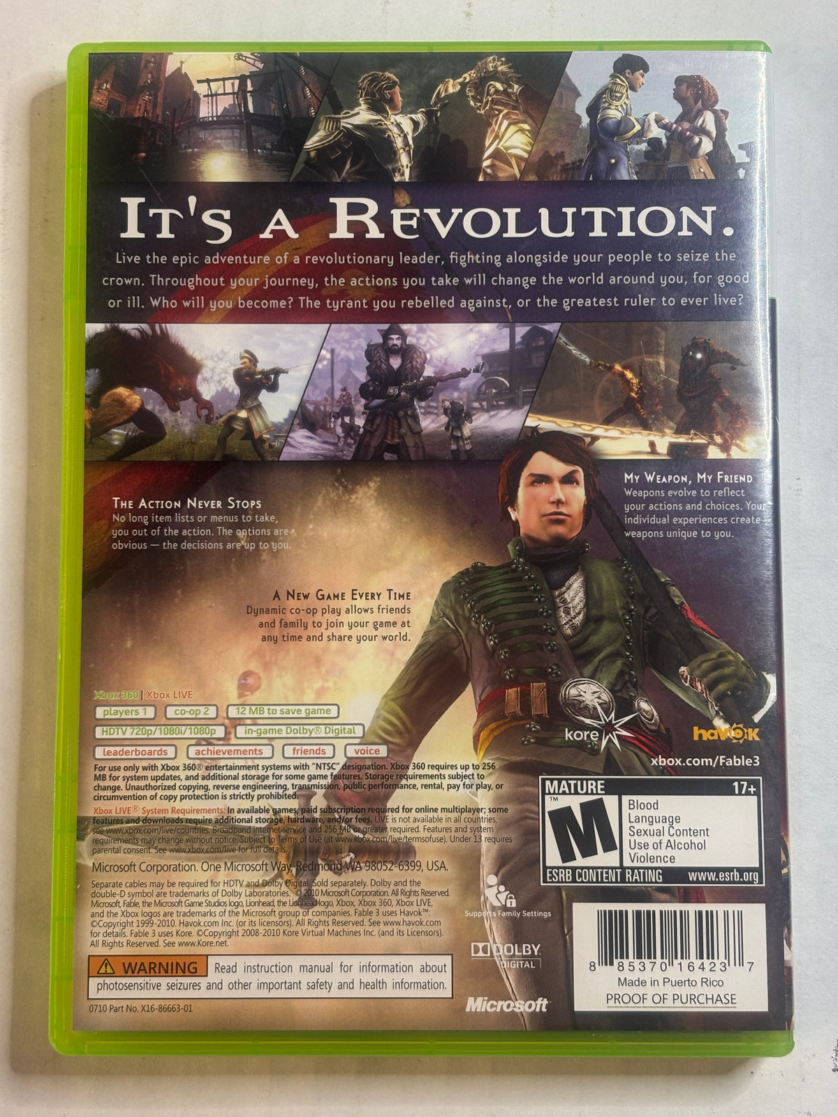 Fable III (Xbox 360) (Complete In Box) (Tested/Working)