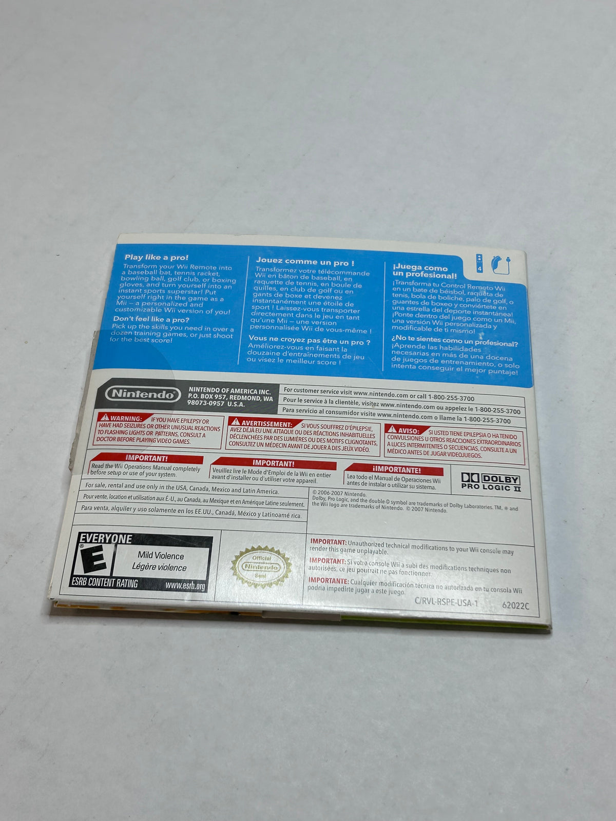 Wii Sports (CIB) (Cardboard Sleeve)