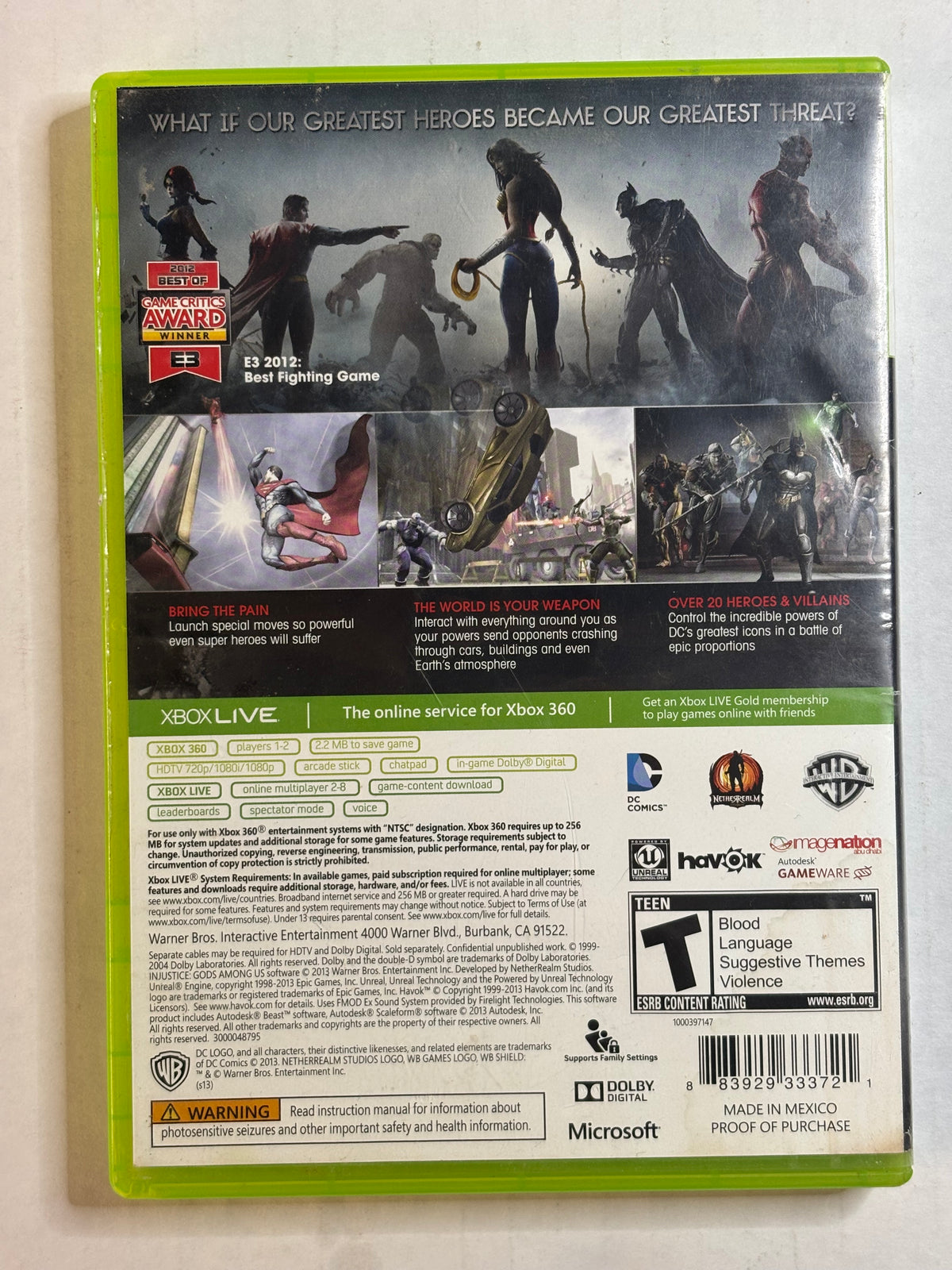 Injustice Gods Among Us (Xbox 360) (Tested/Working)
