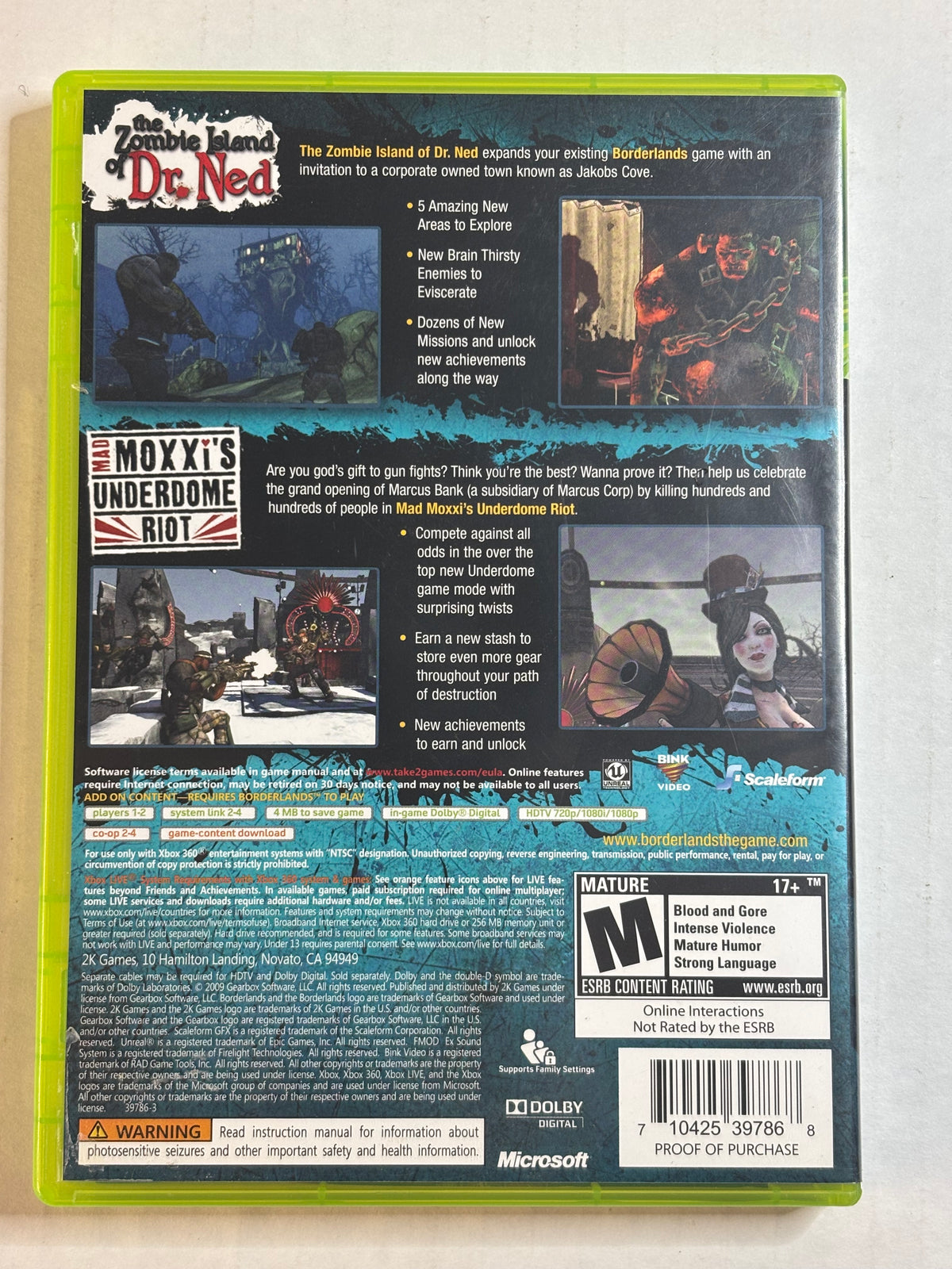 Borderlands Double Game Add-On Pack (Xbox 360) (Complete in Box)
