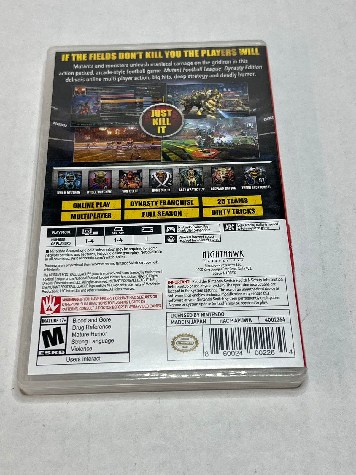 Mutant Football League Dynasty Edition (Nintendo Switch)(CIB)
