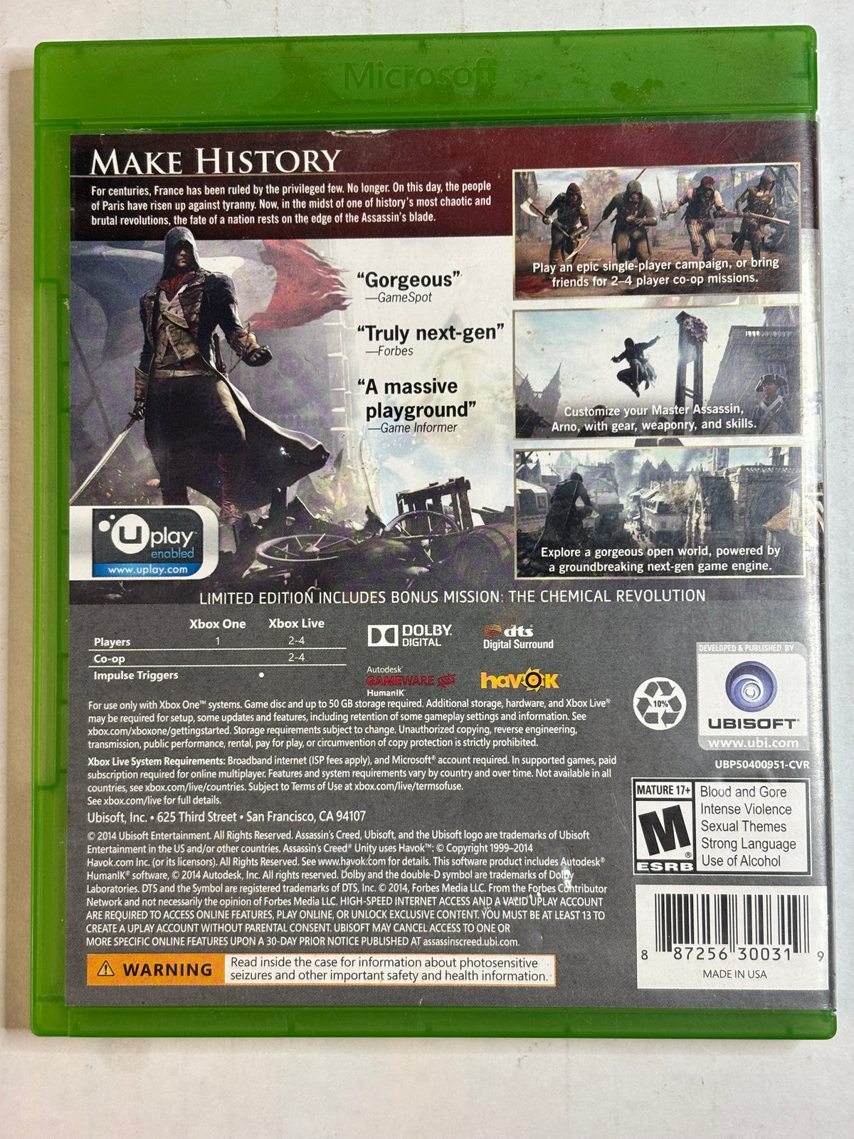 Assassin Creed Unity (Xbox Series X/Xbox one)
