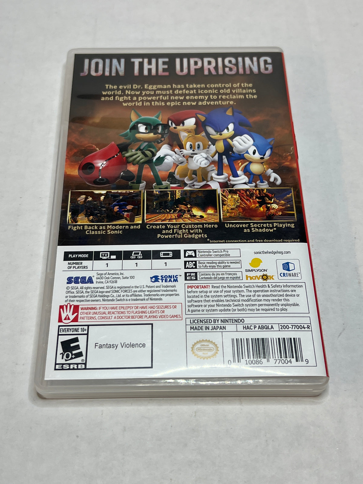 Sonic Forces (Nintendo switch)(CIB)