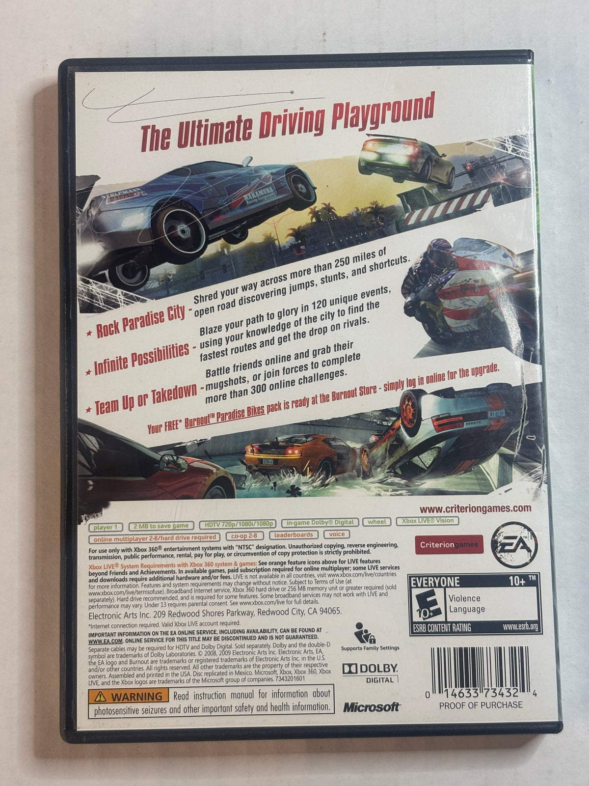 Burnout Paradise (Xbox 360) (Complete in Box) (Tested/Working)
