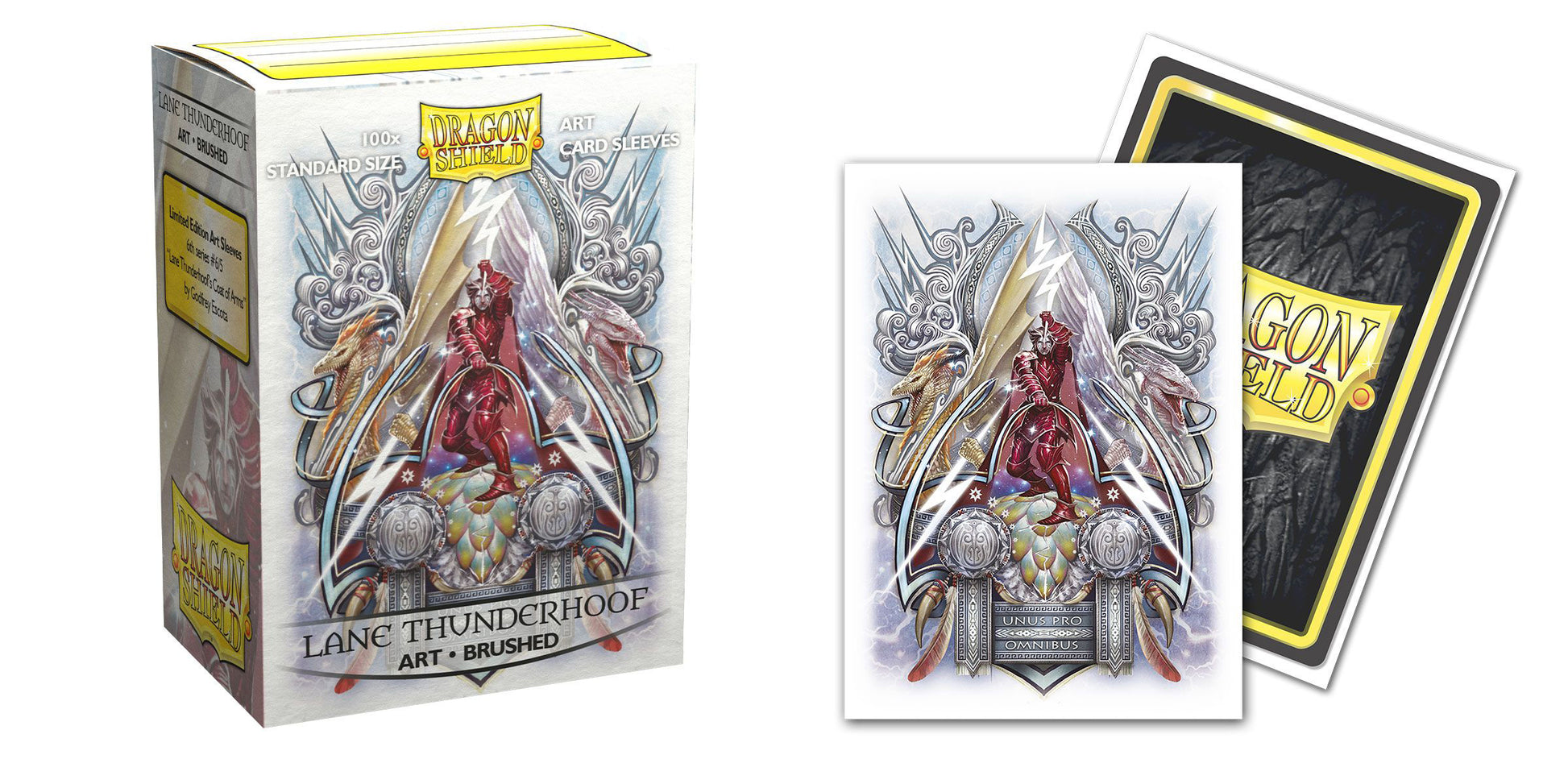 Dragon Shield - Brushed Art Sleeves: Saturion Lane Thunderhoof Coat-of-Arms (100ct)