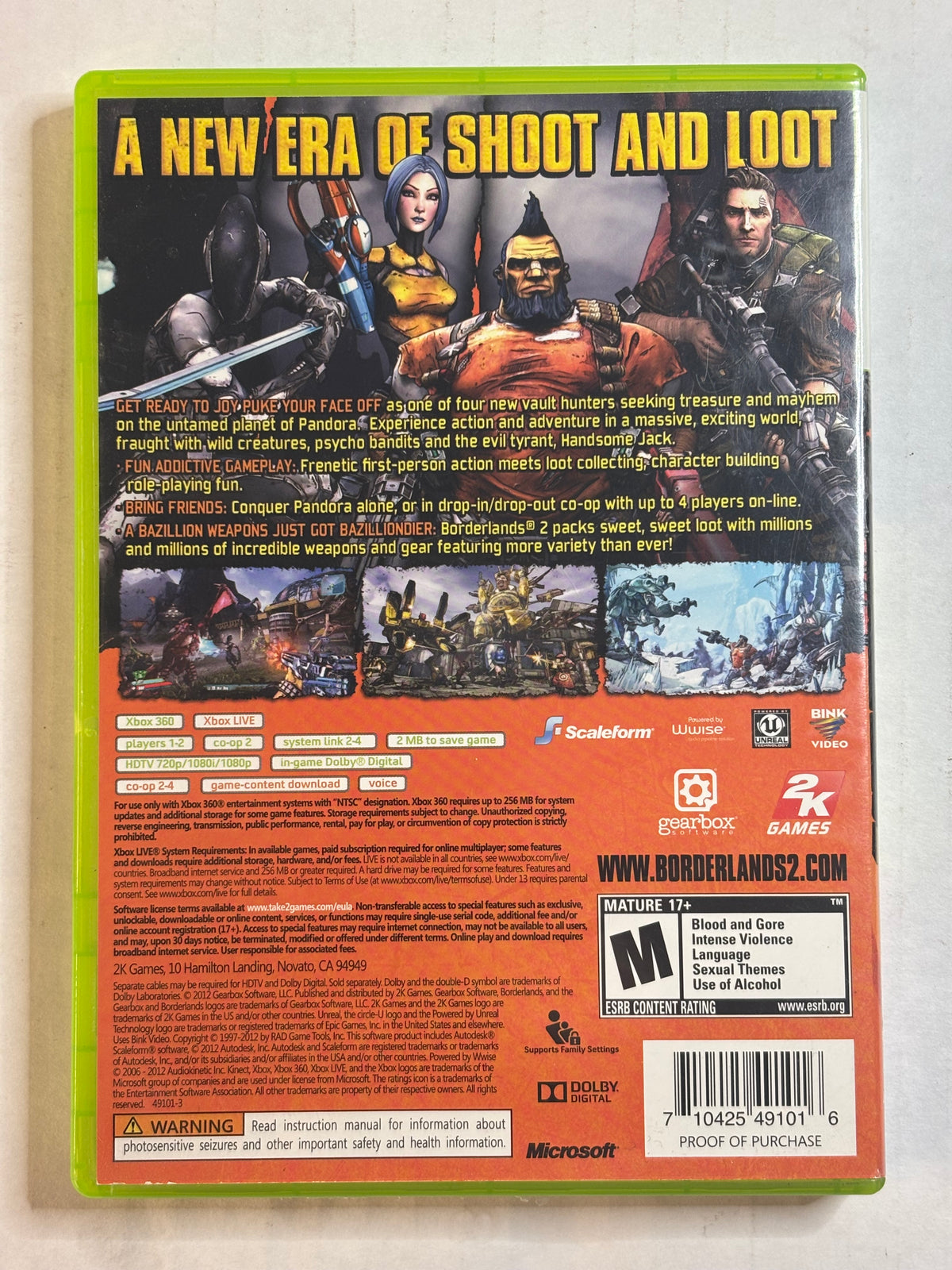 Borderlands 2 (Xbox 360) (Complete in Box) (Tested/Working)