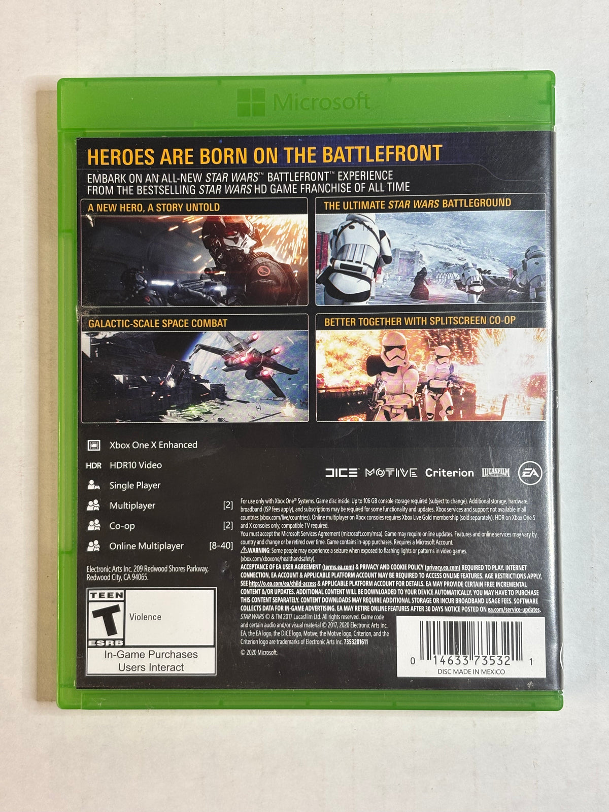 Star Wars Battlefront II (Xbox Series X/Xbox one) (No Manual)