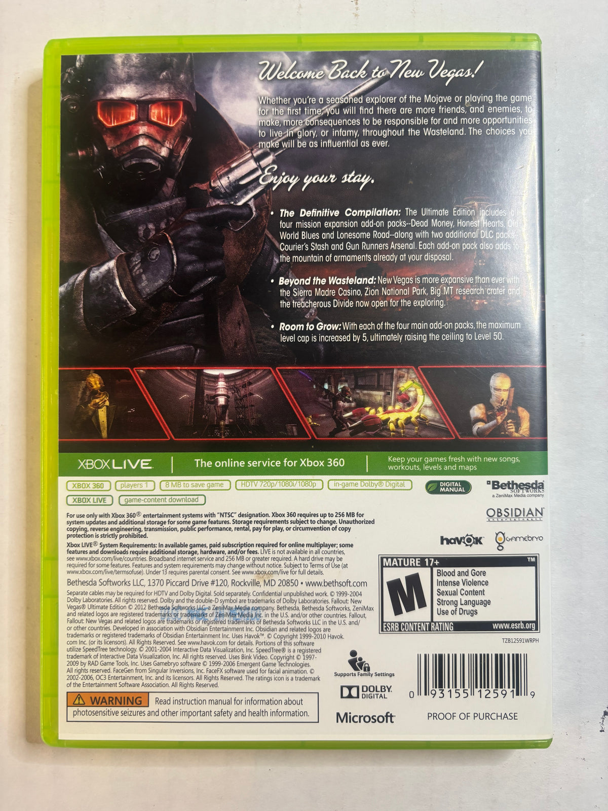 Fallout new Vegas ultimate edition (Xbox 360) (CIB) (Tested/Working)