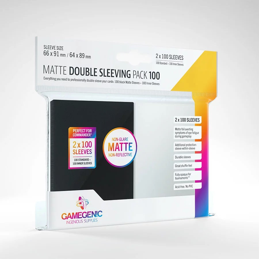 Gamegenic - Matte Double Sleeving Pack 100 - Black