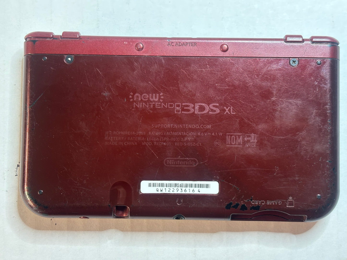 Nintendo New 3DS XL Red AS IS