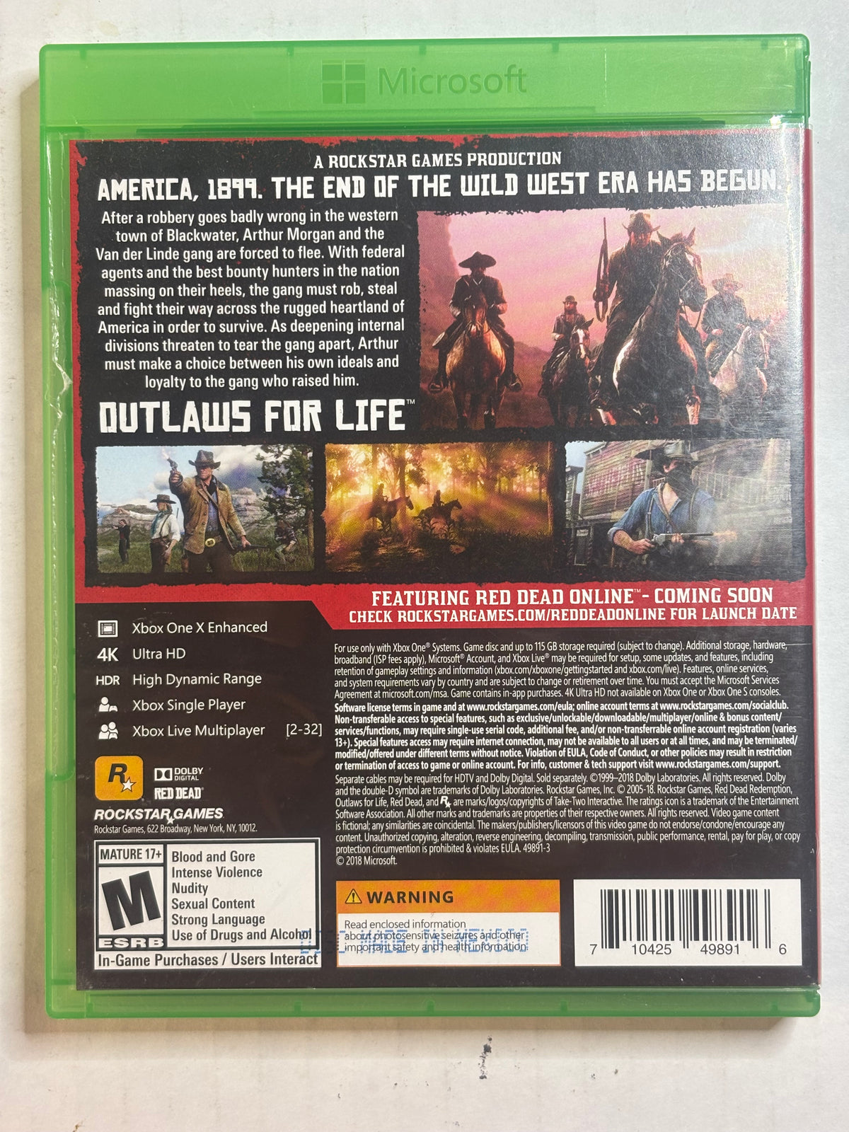 Red Dead Redemption II (Xbox Series XS/Xbox one) (Complete In Box) (Tested And Working)