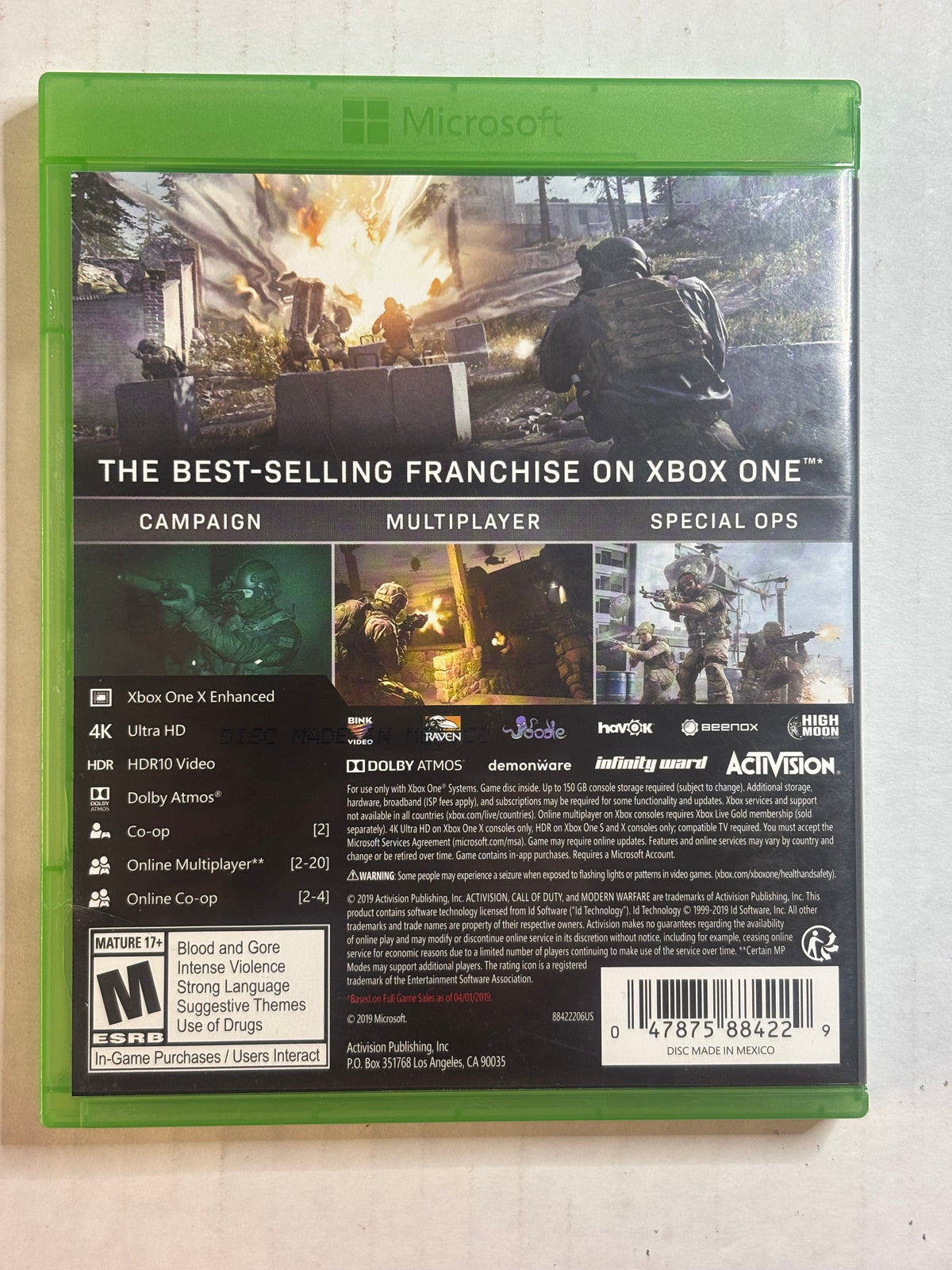 Call Of Duty Modern Warfare (Xbox Series XS/Xbox one) (No Manual) (Tested And Working)