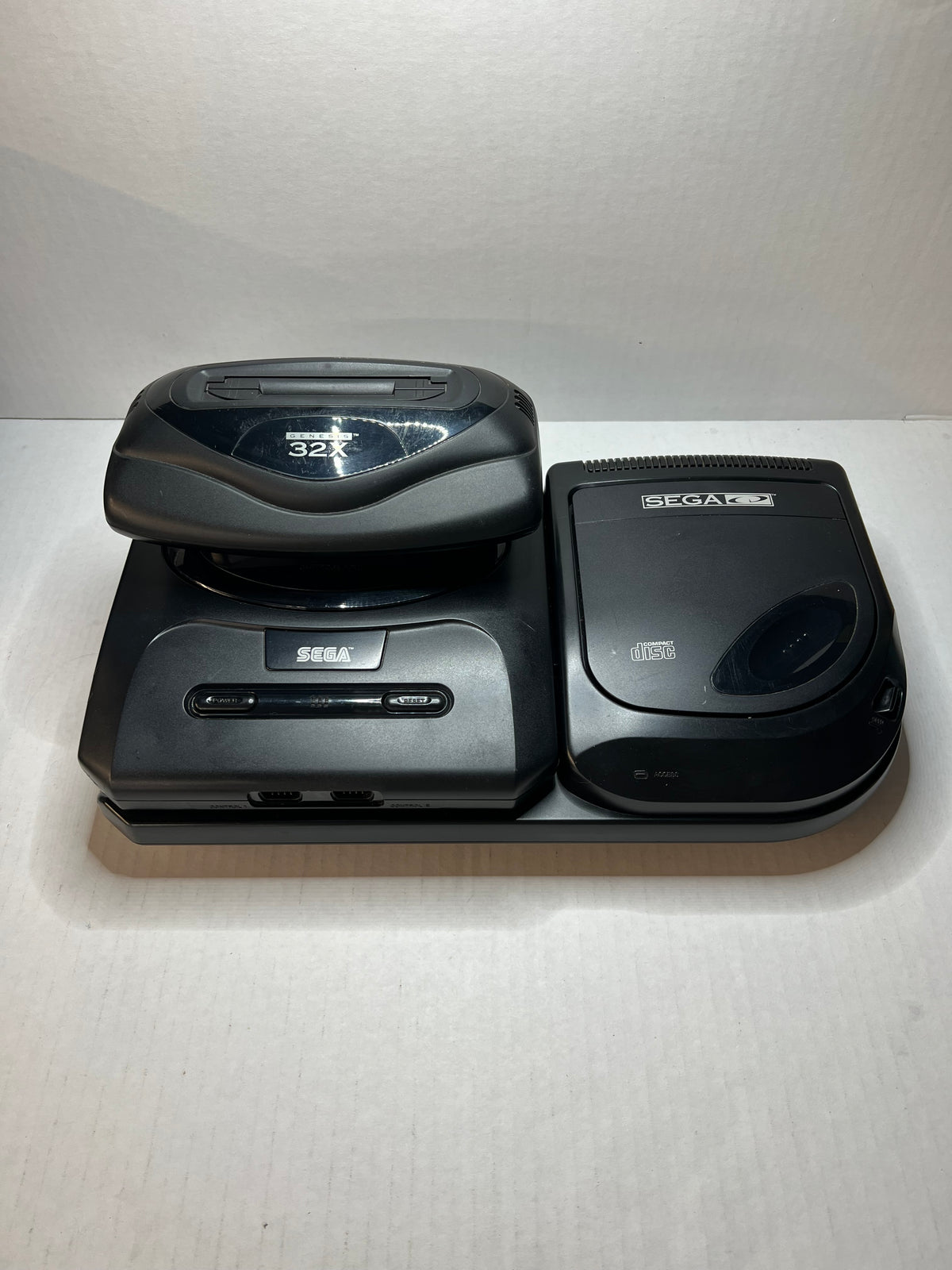 Sega Tower of Power W/ Genesis (Model 2), 32x, Sega Cd and 2 three button controllers (Cables Included)