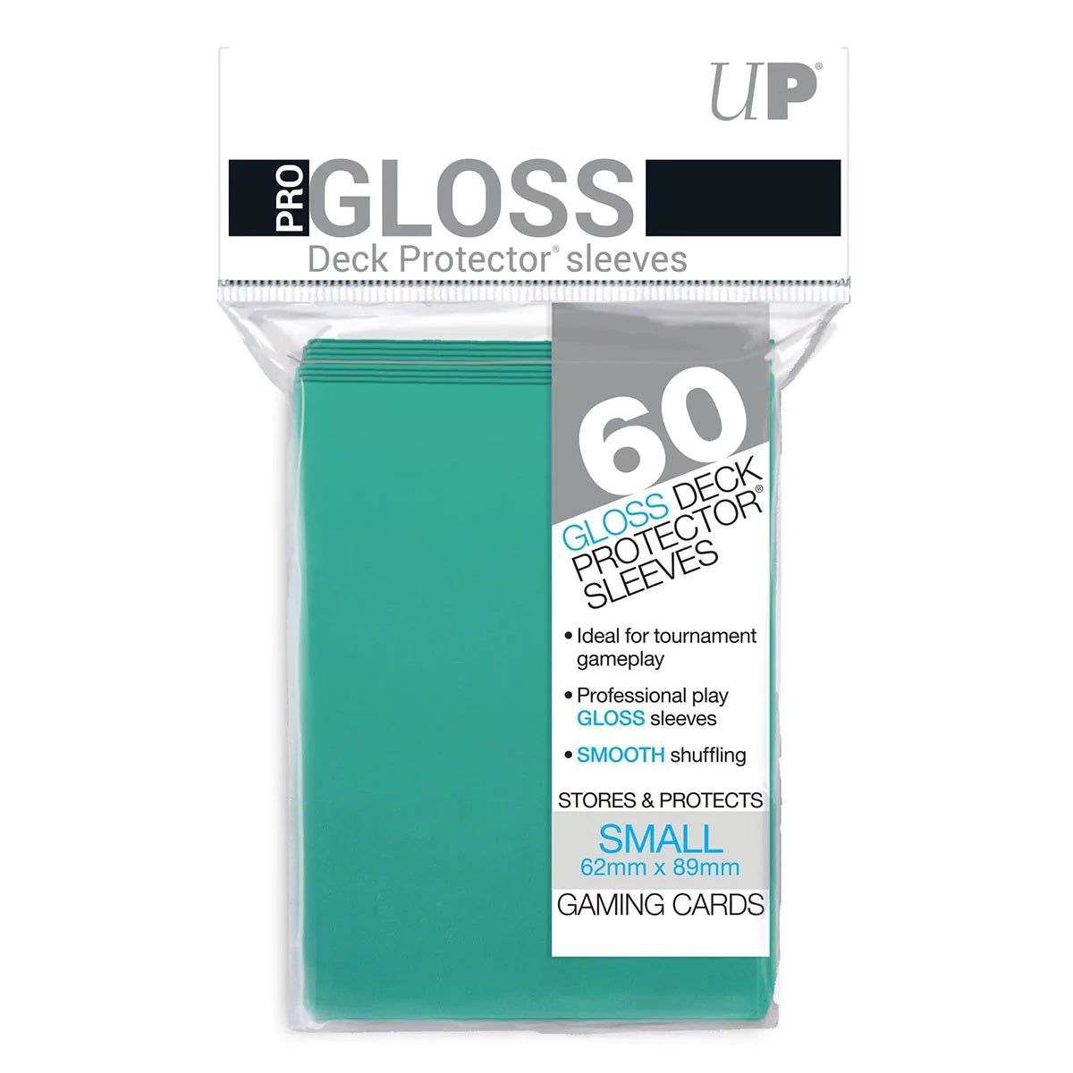 Ultra Pro - 60ct Pro-Gloss Aqua Standard Deck Protector Sleeves (New Packaging)