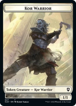 Kor Warrior / Wizard Double-sided Token (Commander Legends: Battle for Baldur's Gate) Light Play