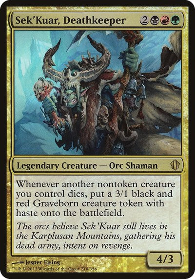 Sek'Kuar, Deathkeeper (Commander 2013) (Oversize Cards) Light Play Foil