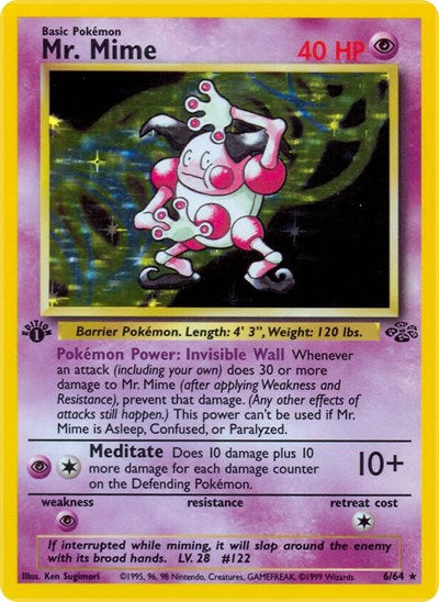 Mr. Mime (6) (Jungle) Medium Play Holofoil Unlimited