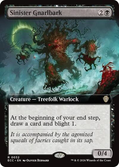 Sinister Gnarlbark (Extended Art) (Commander: Lorwyn Eclipsed) Light Play