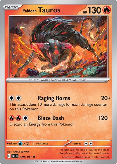 Paldean Tauros - 028 (SV02: Paldea Evolved) Light Play