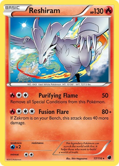 Reshiram (Plasma Freeze) Light Play Holofoil
