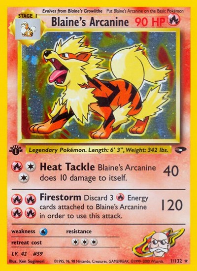 Blaine's Arcanine (Gym Challenge) Damaged / Poor Holofoil Unlimited