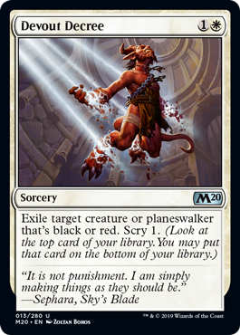 Devout Decree (Magic 2020 Core Set) Light Play Foil