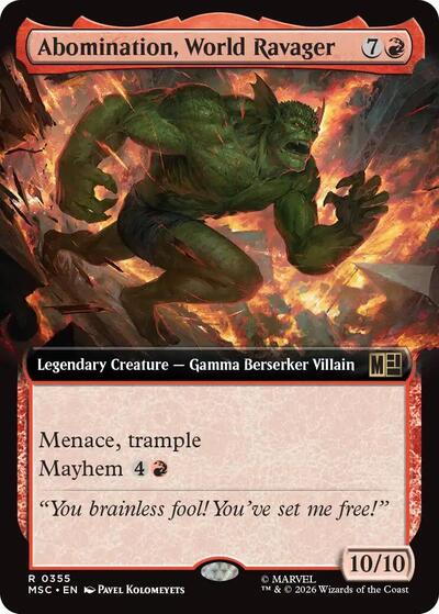 Abomination, World Ravager (Extended Art) (Commander: Marvel Super Heroes) Light Play