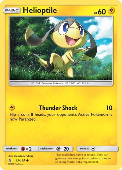 Helioptile (SM - Guardians Rising) Damaged / Poor Reverse Holofoil