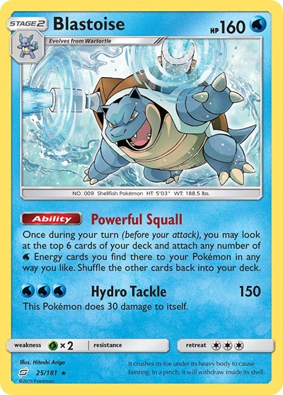 Blastoise (SM - Team Up) Damaged / Poor Reverse Holofoil