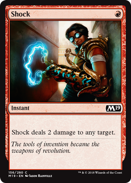 Shock (Magic 2019 Core Set) Light Play