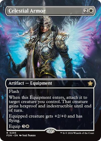 Celestial Armor (Borderless) (Foundations) Light Play Foil