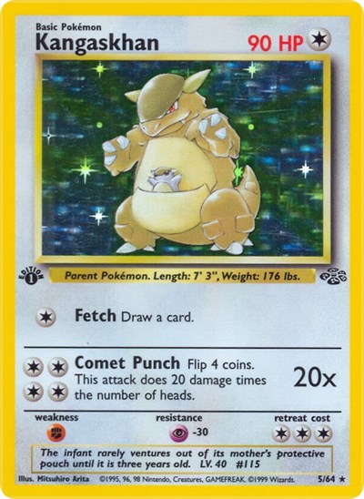 Kangaskhan (5) (Jungle) Damaged / Poor Holofoil Unlimited