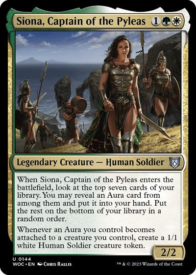 Siona, Captain of the Pyleas (Commander: Wilds of Eldraine) Light Play