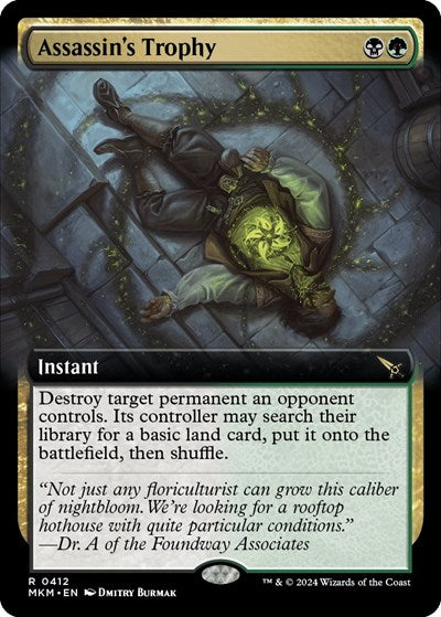 Assassin's Trophy (Extended Art) (Murders at Karlov Manor) Light Play Foil