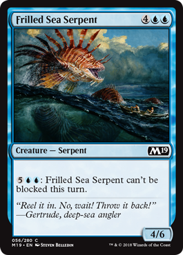 Frilled Sea Serpent (Magic 2019 Core Set) Light Play