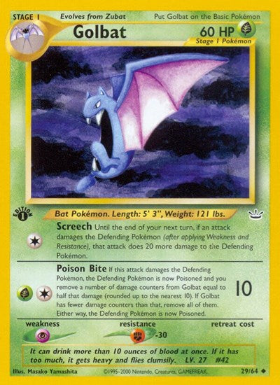 Golbat (Neo Revelation) Light Play 1st Edition