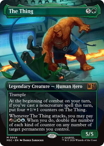 The Thing (Borderless) (Commander: Marvel Super Heroes) Light Play