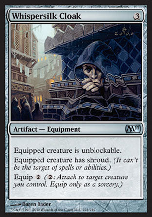 Whispersilk Cloak (Magic 2011 Core Set) Medium Play
