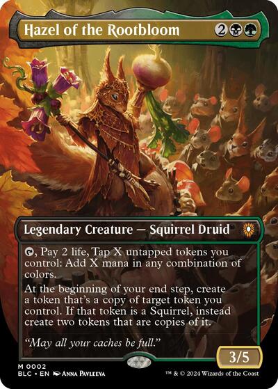Hazel of the Rootbloom (Borderless) (Commander: Bloomburrow) Light Play Foil